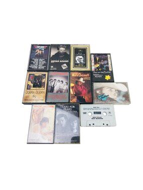 Mixed Assorted 80s 90s Cassette Tape Lot of 11 Prince, Tears for Fears, etc.